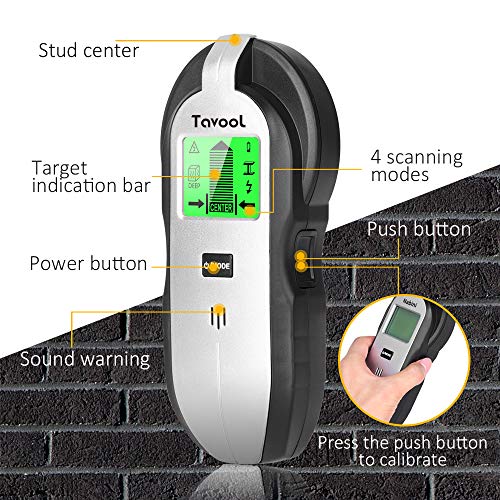 Detector de vigas con sensor de pared 4 en 1, detector de vigas electrónico con pantalla LCD para madera, cable de CA, detector de vigas de metal