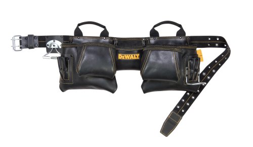 DEWALT 10-Pocket Carpenter's Top Grain Leather Nail and Tool Bag