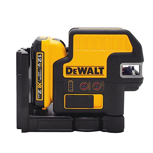 DeWalt 12 V Max Nivel láser, 2 puntos + láser de línea cruzada, rojo, rango de 165 pies (DW0822LR)