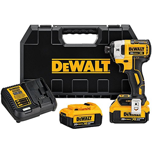 DEWALT 20 V MAX XR Kit de destornilladores de impacto, sin escobillas, 3 velocidades, 1/4 pulgadas, 4.0 Ah (DCF887M2)