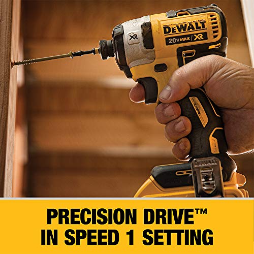 DEWALT 20 V MAX XR Kit de destornilladores de impacto, sin escobillas, 3 velocidades, 1/4 pulgadas, 4.0 Ah (DCF887M2)