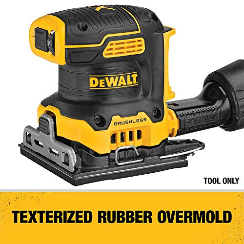 DEWALT 20 V MAX XR lijadora de palma, hoja, velocidad variable, 1/4 pulgadas, solo herramienta (DCW200B)