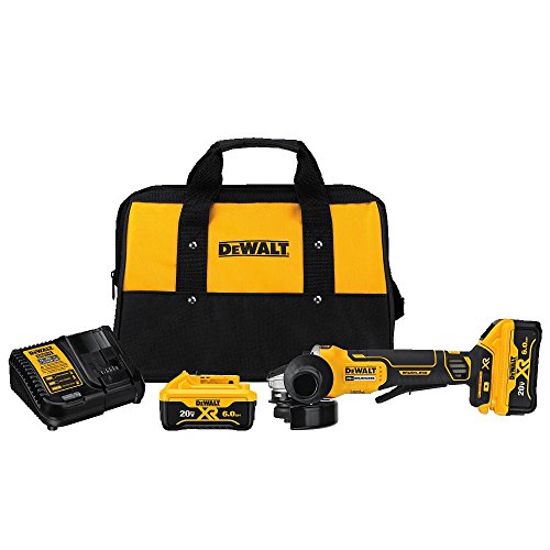 DEWALT 20V MAX Kit de herramientas de amoladora angular, 4-1/2 pulgadas, interruptor de paleta con freno (DCG413R2)