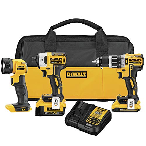 DeWalt 20V MAX XR Combo Kit de taladro inalámbrico, compacto, 3 herramientas (DCK387D1M1)