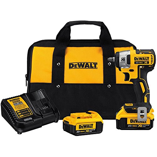 DeWalt 20V MAX XR Kit de llave de impacto inalámbrica, 3/8" (DCF890M2)