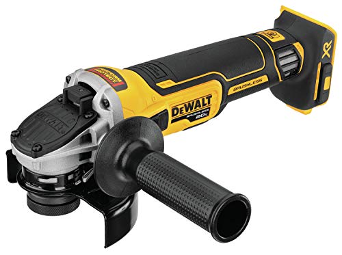 DeWalt - Amoladora angular de 20 V MAX XR con freno de retroceso, interruptor deslizante, 4-1/2 pulgadas, sólo herramienta (DCG405B)