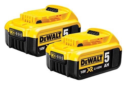 DeWalt B DCB184 - Batería de ion de litio (5,0 Ah, 18 V, 2 unidades, cargador DCB115), color amarillo