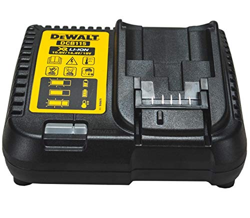 DeWalt B DCB184 - Batería de ion de litio (5,0 Ah, 18 V, 2 unidades, cargador DCB115), color amarillo