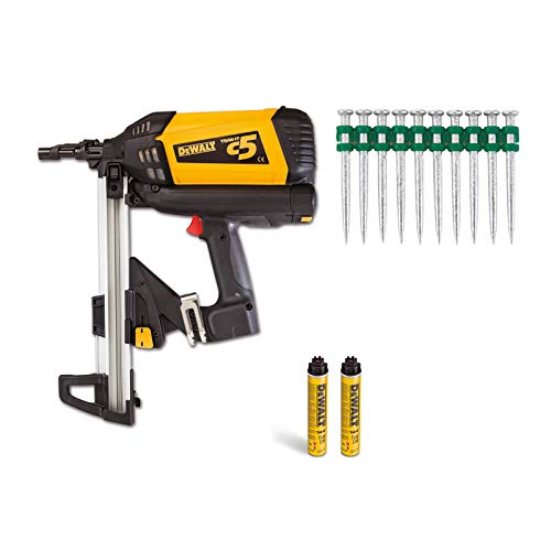 Dewalt C5KIT25MM-DE Clavadora de gas C5 con batería + 1400 guías de 25 mm, Negro y amarillo, Size