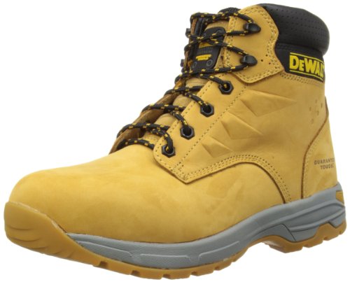 DeWALT Carbon - zapatos de seguridad de cuero hombre, Color Amarillo, Talla 43 EU