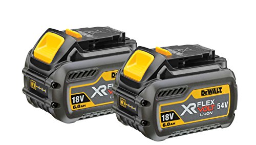 DeWalt DCB132T2-QW DCB132T2-QW-Kit 2 Baterías 54V/18V 6,0Ah y Cargador Doble XR FLEXVOLT: 54V-18V-14,4V-10,8V carril Li-Ion, 0 W, 54 V