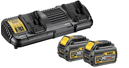 DeWalt DCB132T2-QW DCB132T2-QW-Kit 2 Baterías 54V/18V 6,0Ah y Cargador Doble XR FLEXVOLT: 54V-18V-14,4V-10,8V carril Li-Ion, 0 W, 54 V