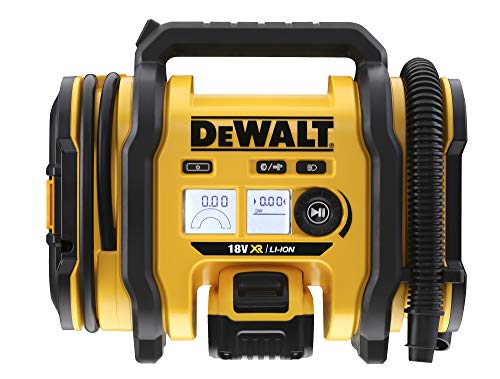 DeWalt DCC018N-XJ DCC018N-XJ-Inflador de aire XR 18V y 12V coche-sin cargador/batería, 18 V, Negro y amarillo