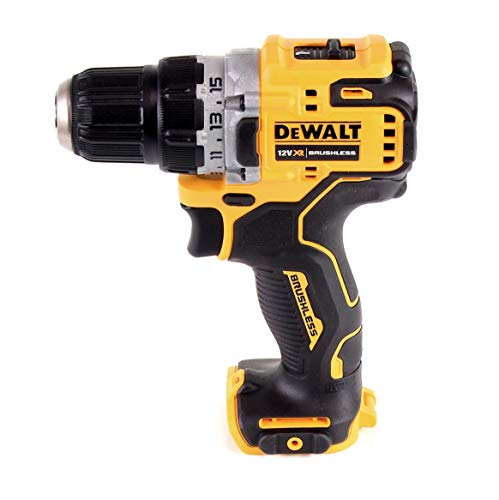 DEWALT DCD701D2-QW DCD701D2-QW-Taladro Atornillador sin escobillas XR 12V 10mm 57,5Nm con 2 baterías Li-Ion 2Ah y maletín TSTAK, 12 V, Negro Y Amarillo