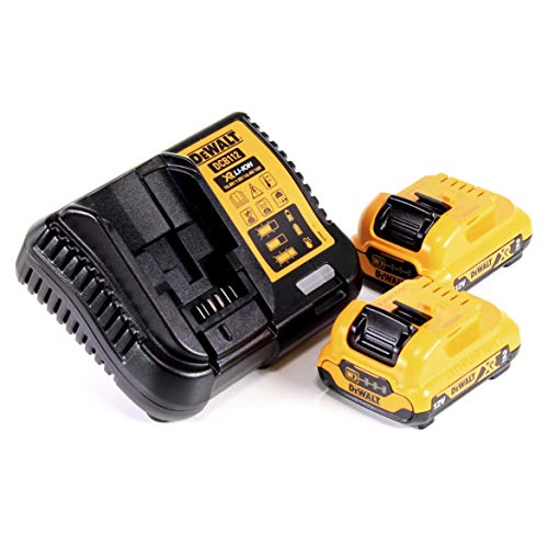 DEWALT DCD701D2-QW DCD701D2-QW-Taladro Atornillador sin escobillas XR 12V 10mm 57,5Nm con 2 baterías Li-Ion 2Ah y maletín TSTAK, 12 V, Negro Y Amarillo