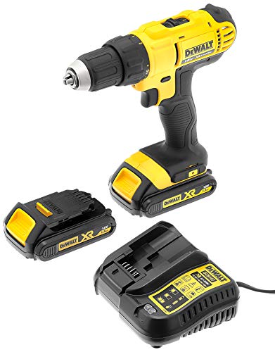 DeWalt DCD771C2-QW Taladro Atornillador XR 18V 13 mm 42Nm con 2 baterías Li-Ion 1, 0 W, 18 V, Negro y Amarillo