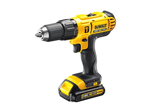 DEWALT DCD776C2-QW - Taladro percutor XR 18V, 25.500 ipm, incluye 2 baterías Li-Ion 18V (1.3Ah), cargador y maletín