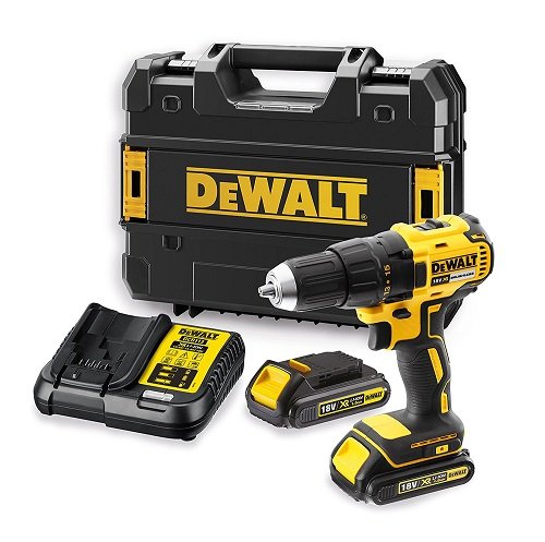 DEWALT DCD777S2T-QW - Taladro Atornillador sin escobillas XR 18V, 13mm, 65Nm con 2 baterías Li-Ion 1.5Ah y maletín TSTAK