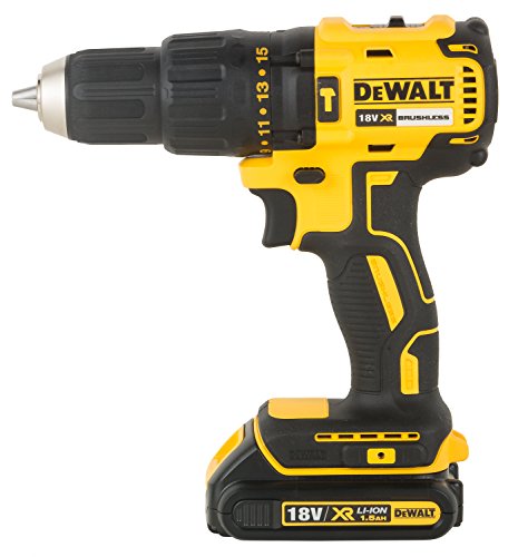 DEWALT DCD778S2T-QW - Taladro Percutor sin escobillas XR 18V, 13mm, 65Nm, incluye 2 baterías Li-Ion (1.5Ah) y maletín