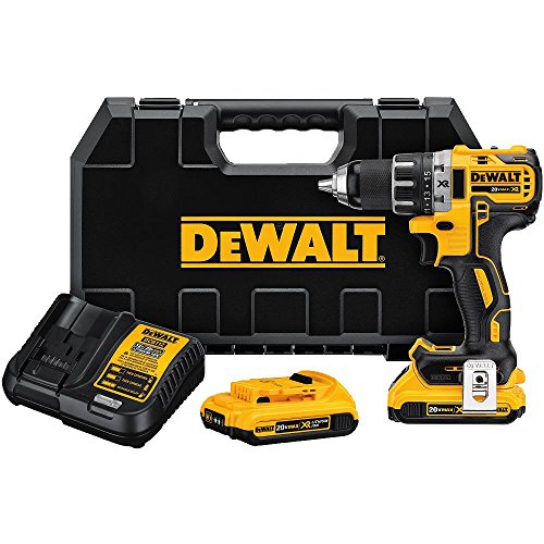 DeWalt DCD791D2 - Kit de taladro compacto sin escobillas, 20 V MAX XR Li-Ion 0,5" 2.0 Ah