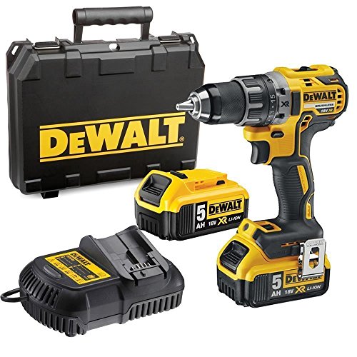 Dewalt DCD791P2-QW DCD791P2-QW-Taladro Atornillador sin escobillas XR 18V 13mm 70Nm con 2 baterías Li-Ion 5,0Ah con maletín TSTAK, 0 W, 18 V, Negro/Amarillo