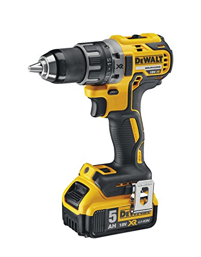 Dewalt DCD791P2-QW DCD791P2-QW-Taladro Atornillador sin escobillas XR 18V 13mm 70Nm con 2 baterías Li-Ion 5,0Ah con maletín TSTAK, 0 W, 18 V, Negro/Amarillo