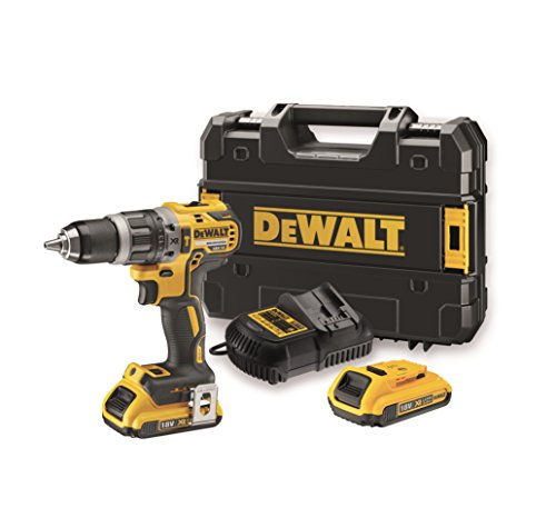 DEWALT DCD796D2-QW - Taladro percutor 18V, 34.000 ipm, 2 baterías de litio 2Ah, cargador y maletín TSTAK