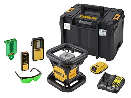 Dewalt DCE079D1G-QW XR Kit láser giratorio de nivel automático, 18 V, Amarillo/Negro, talla única, Set de 8 Piezas