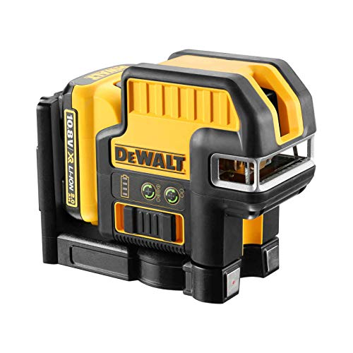 DEWALT DCE0822D1G-QW - Láser autonivelante de 2 líneas en cruz (Horizontal y vertical) y 2 puntos - Incluye batería DW 10,8V Litio - VERDE