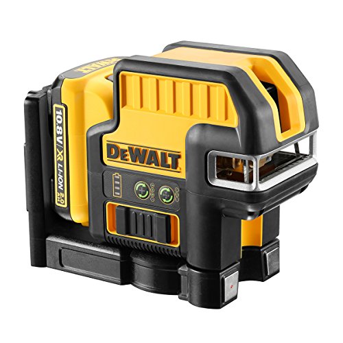 DeWalt DCE0825D1G-QW DCE0825D1G-QW-Láser autonivelante de 2 líneas en Cruz (Horizontal y Vertical) y 5 Puntos-Incluye batería DW 10,8V Litio-Verde, 10.8 V