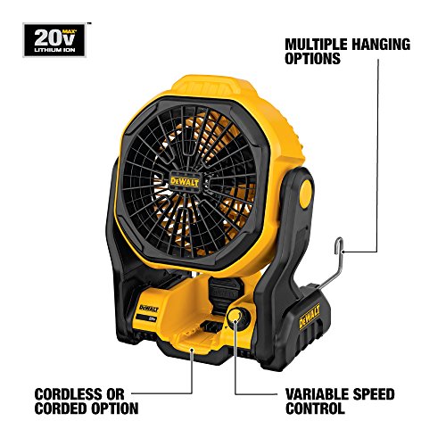 DEWALT DCE511B Ventilador de Trabajo sin Cable de 11", 20 V