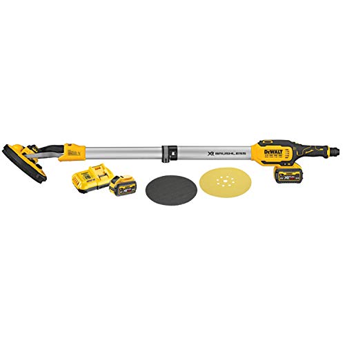 DeWalt DCE800T2-QW - Lijadora de brazo de pared XR 18 V 6 AH Li-ion 225 mm sin escobillas Wireless Tool Control – 2 baterías