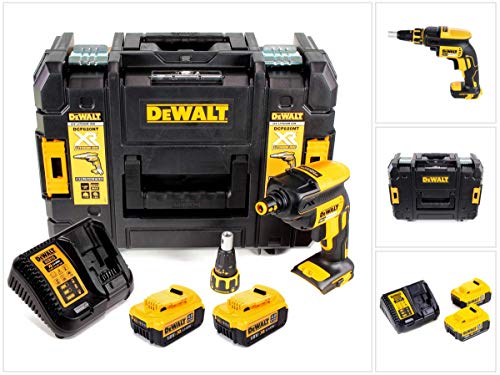 DeWalt DCF 620 M2 - Atornillador de construcción en seco (18 V, 1/4", sin escobillas, 2 baterías de 4 Ah, cargador rápido y TSTAK)