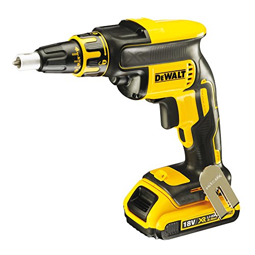 Dewalt DCF620D2-QW DCF620D2-QW-Atornillador Panel Yeso sin escobillas XR 18V con 2 baterías Li-Ion 2,0Ah con maletín TSTAK, 18 W, 18 V