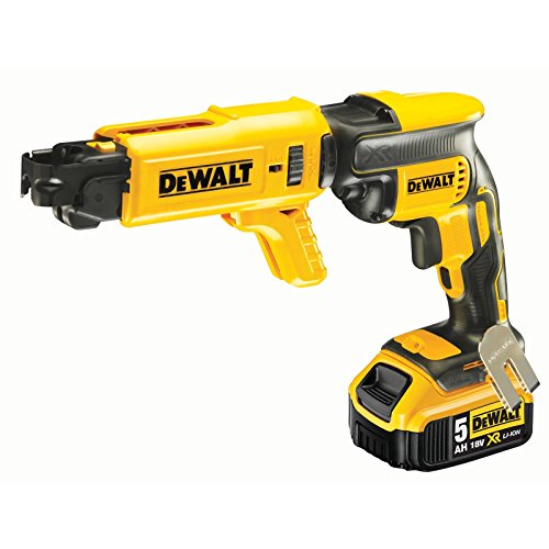 Dewalt DCF620P2K-QW DCF620P2K-QW-Atornillador Panel Yeso sin escobillas XR 18V con 2 baterías Li-Ion 5Ah + Cargador rápido de Tornillos y maletín TSTAK, 18 W, 18 V