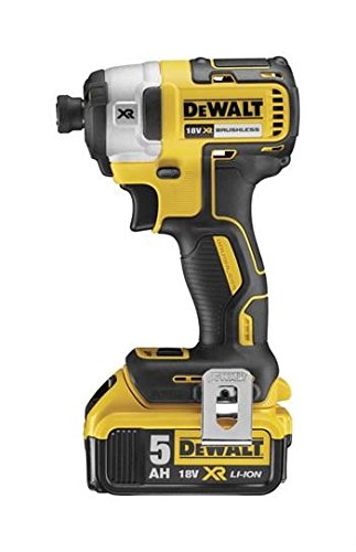 Dewalt DCF887P2-QW DCF887P2-QW-Atornillador Impacto sin escobillas XR 18V 1/4" 205Nm con 2 baterías Li-Ion 5,0Ah con maletín TSTAK, 400 W, 18 V, Negro Y Amarillo