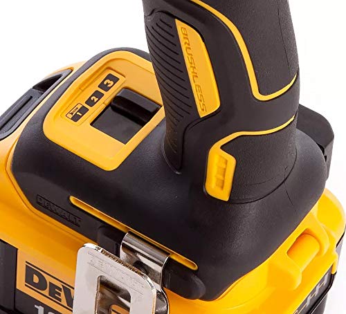 Dewalt DCF887P2-QW DCF887P2-QW-Atornillador Impacto sin escobillas XR 18V 1/4" 205Nm con 2 baterías Li-Ion 5,0Ah con maletín TSTAK, 400 W, 18 V, Negro Y Amarillo