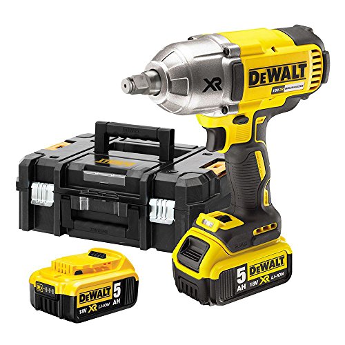 DEWALT DCF899HP2-QW - Llave Impacto a bateria sin escobillas XR 18V 1/2" Alto Par 950Nm con anillo de retención Li-Ion 5,0Ah con maletín TSTAK