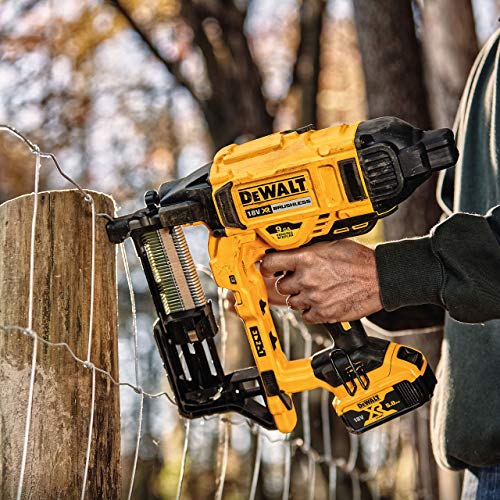 DEWALT DCFS950N-XJ DCFS950N-XJ-Grapadora de Cercas sin escobillas XR 18V sin Cargador/batería para Grapas galvanizadas G12 de 3,7mm diámetro y 50mm Largo, 18 V, Amarillo