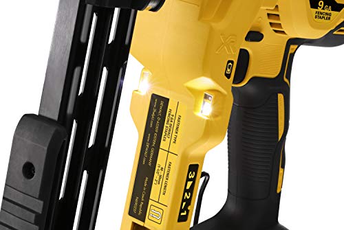 DeWalt DCFS950P2-QW DCFS950P2-QW-Grapadora de Cercas sin escobillas XR 18V con 2 baterías Li-Ion 5Ah para Grapas galvanizadas G12 de 3,7mm diámetro y 50mm Largo. Incluye maletín, 90 W, 18 V, Amarillo