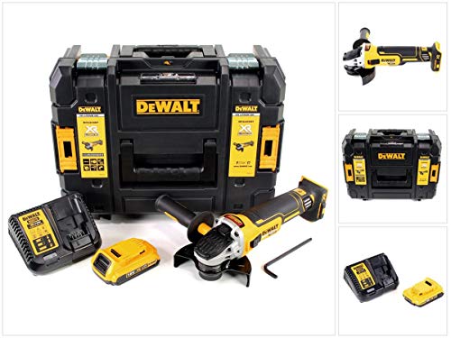 DeWalt DCG 405 D1 18 V 125 mm Brushless batería Amoladora de ángulo + 1 x 2 Ah Batería + Cargador en Tstak – Maletín de herramientas