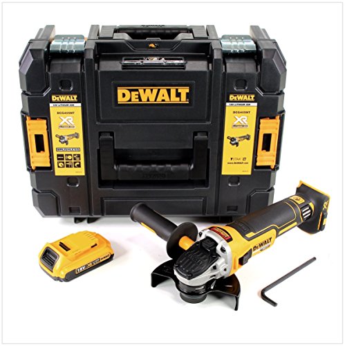 DeWalt DCG 405 NT - Amoladora angular inalámbrica (18 V, 125 mm, sin escobillas, incluye batería de 2 Ah, sin cargador)