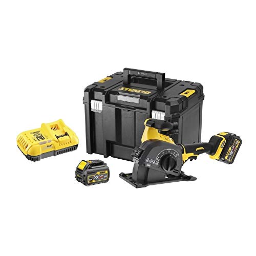 DEWALT DCG200T2-QW - Rozadora sin escobillas XR FLEXVOLT 54V con 2 Discos Diamante Ø125mm con 2 baterías 54V/18V Li-Ion 6Ah con maletín TSTAK Vi