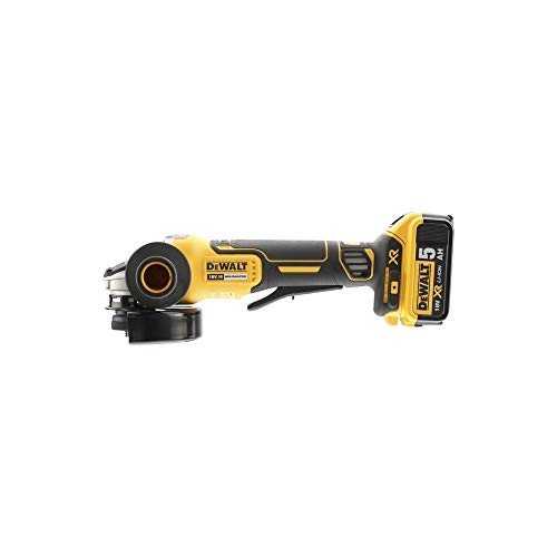 DeWalt DCG406N-XJ DCG406N-XJ-Mini-Amoladora sin escobillas XR 18V 125mm sin Cargador/batería con Interruptor Hombre-Muerto, Arranque Suave, Freno, Embrague, Amarillo