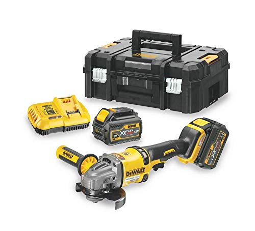 Dewalt DCG414T2-QW - Mini-Amoladora sin escobillas, 54 V, Negro-Amarillo