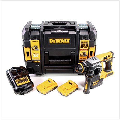 DeWalt DCH 273 D2 18 V Brushless batería Martillo combinado SDS-Plus en Tstak Caja + 2 x DCB 183 2,0 Ah Batería + DCB 105 Cargador