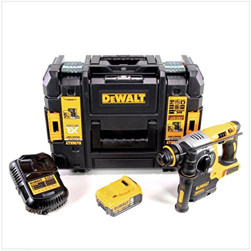 DeWalt DCH 273 P1 18 V Brushless batería Martillo combinado SDS-Plus en Tstak Caja + 1 x DCB 184 5,0 Ah Batería + DCB 105 Cargador