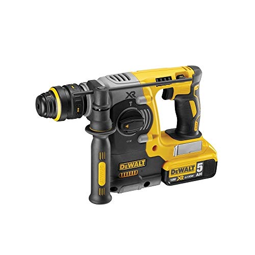 DeWalt DCH274P2-QW DCH274P2-QW-Martillo Electroneumático sin escobillas XR 18V SDS-Plus 2,1J 3 Modos con 2 baterías Li-Ion 5,0Ah QCC (Cambio rápido portabrocas) con maletín