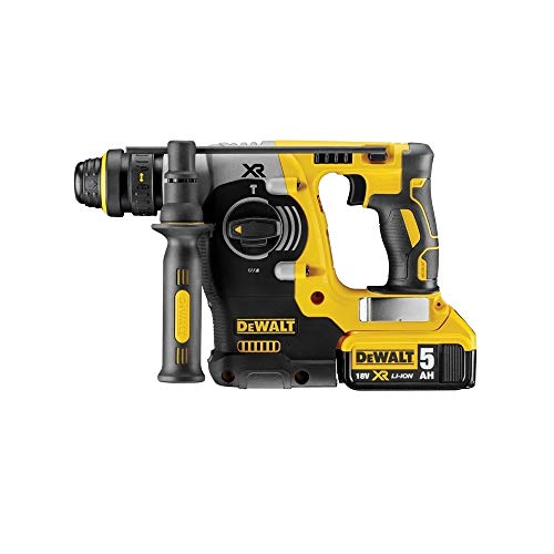 DeWalt DCH274P2-QW DCH274P2-QW-Martillo Electroneumático sin escobillas XR 18V SDS-Plus 2,1J 3 Modos con 2 baterías Li-Ion 5,0Ah QCC (Cambio rápido portabrocas) con maletín