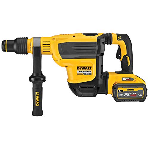 DeWalt DCH614X2-QW DCH614X2-QW-Martillo Electroneumático sin escobillas XR FLEXVOLT 54V SDS-MAX 6kg 45mm 10,5J,2 baterías y maletín